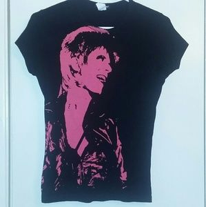 David Bowie Black and Pink Graphic Women's Top